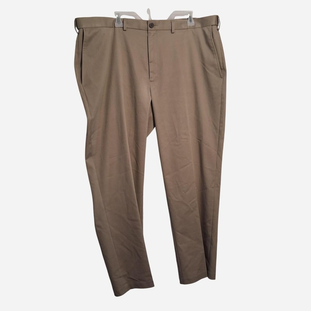 Haggar Khaki Pants Mens 44x29 Tan Classic Fit Premium No Iron Chino Trousers